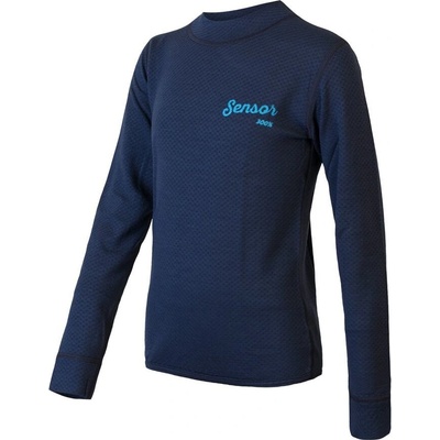 Sensor MERINO DF LOGO juniorské triko dl.rukáv deep blue – Zboží Mobilmania