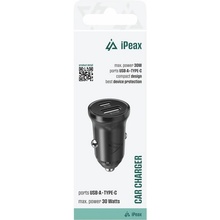 iPEAX Autonabíječka CL-04, PD, 30 W, 1x USB-C a 1x USB-A černá 90010124