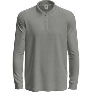 Stedman classic polo long sleeve st3400 / Мъжка поло тениска с дълъг ръкав - сив меланж m (st3400gyhm)