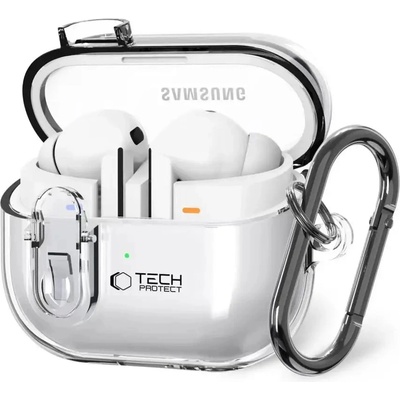 Tech-Protect Калъф Tech-Protect FlexAir с карабинер за Samsung Galaxy Buds 3 / 3 Pro - прозрачен (5906302376155)