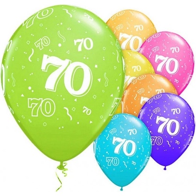 Latexové balóniky s číslom 70 pastelové farby
