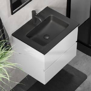 Bath Deluxe Шкаф за баня с мивка KENWOOD 61x52x45 см бял/черен (SETBT0098A)