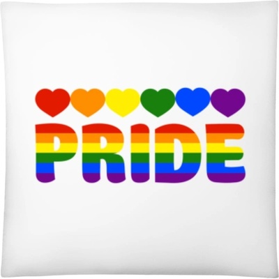 Darčeky PrintEQ Štvorcový Vankúš Dúhový dizajn Pride Biela 40x40