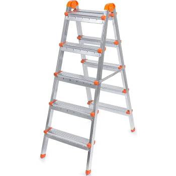 TopMebel Двойна метална стълба Perilla 5+5 стъпала 117cm