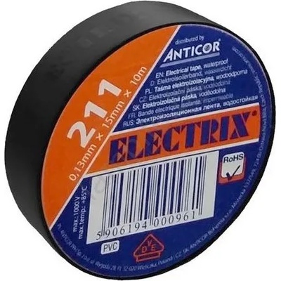 Solight AP01C - Изолационна лента ELECTRIX 15мм x 10м (SL0701)