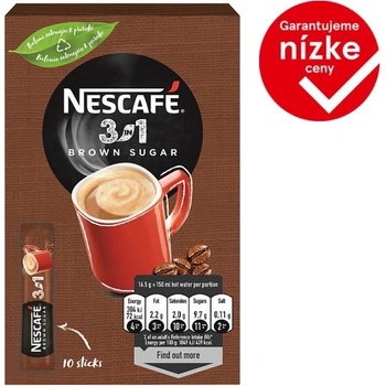 Nescafé 3v1 s trstinovým cukrom 10 x 16,5 g