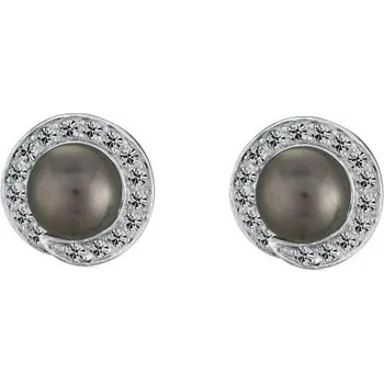 Image 1 of Swan Сребърни обици със сладководни черни перли IE0413B Swan