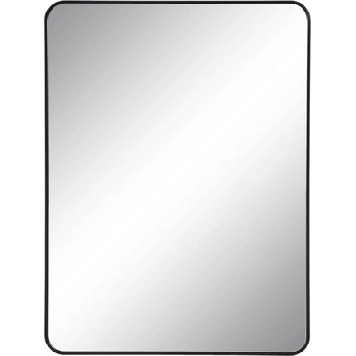 BigBuy Стенно огледало Черен Алуминий Кристал 76 x 3 x 101 cm