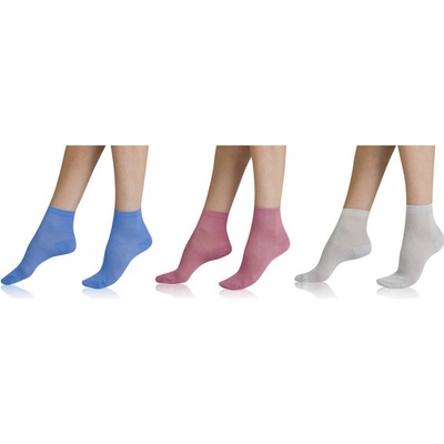 Bellinda AIRY ANKLE SOCKS 3x BE485927 svetlo modrá ružová sivá