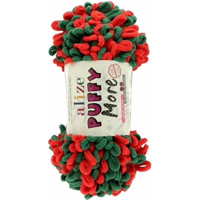Alize Puffy More 6292 zelená a červená