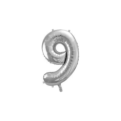 Party Deco FB1M 9 018 Fóliový balón Číslo strieborný 86cm 9