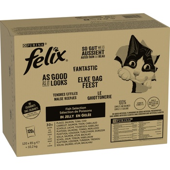 Felix So gut.. rybací mix II tuniak losos treska platesa 120 x 85 g