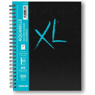 Canson XL Book Aquarelle skicák kroužková vazba A5 300g 34l. krémová 300 a víc jemně zrnitá do A5 – Zboží Dáma