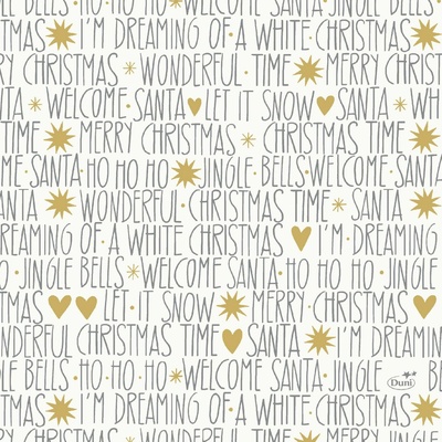 Duni ubrousky papírové 3V Playful Message 50ks 33x33cm