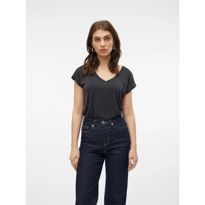 Vero Moda Тениска Vero Moda Women's Filli Short-Sleeve V-Neck Regular Fit T-Shirt - Black