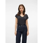 Vero Moda Тениска Vero Moda Women's Filli Short-Sleeve V-Neck Regular Fit T-Shirt - Black