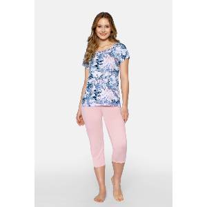 Babella Дамска пижама Piama-Primavera-Niebiesko-RowyV-60671-Niebiesko-Różowy - Бордо, размер S