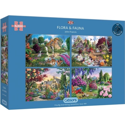 GIBSONS Flora & Fauna 4 x 500 dílků