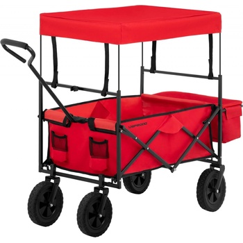Uniprodo Skládací vozík se stříškou 100 kg červený UNI_CART_01
