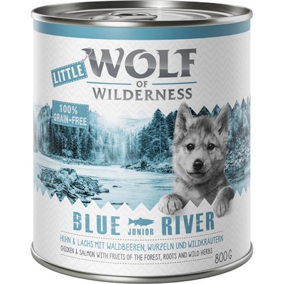 Little Wolf of Wilderness Junior Blue River Junior kura a losos 12 x 800 g