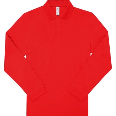 B&C polokošile B&C My Polo 180 LSL piqué dlouhý rukáv COT-01U42500401 červené