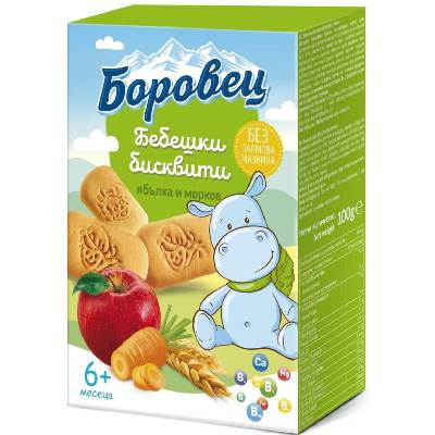Боровец Бебешки бисквити Боровец - С ябълка и морков, 100 g (brv3)