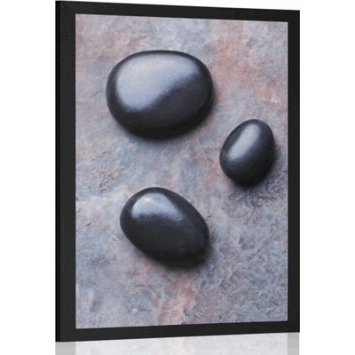 Plakát nádherné zátiší se Zen kameny - 20x30 black