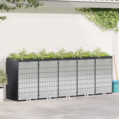 vidaXL Контейнер за съхранение на 3 коша 340 x 77.5 x 115.5 см Стомана (3394786)