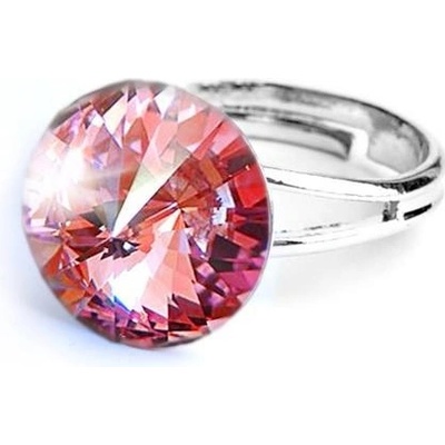 JSB prsten růžový Rivoli se Swarovski Elements Rose 5024
