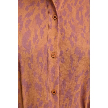 Silvian Heach Риза Silvian Heach RAPANE дамска в кафяво със стандартна кройка с класическа яка GPA25413CA (GPA25413CA)