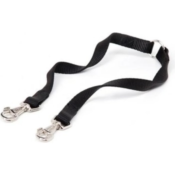 Camon Nylon twin leash - повод за две кучета черен / 15 мм. / 350 мм