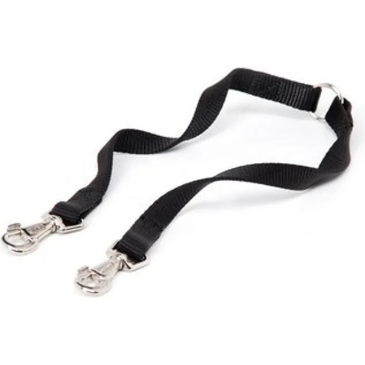 Camon Nylon twin leash - повод за две кучета черен / 15 мм. / 350 мм