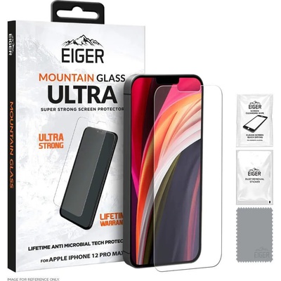 Eiger Mountain Glass Ultra Tempered Glass Screen Protector - калено стъклено защитно покритие за дисплея на iPhone 12 Pro Max (прозрачен)