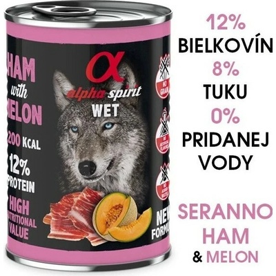 Alpha Spirit Adult Šunka Serrano so žltým melónon 400 g