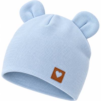 Z&Z Dvojvrstvová bavlnená čiapočka LOVE TEDDY sv. modrá