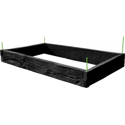 Barigadi Vyvýšený záhon betónový 200 x 100 cm výška 25 cm vzor drevo antracit