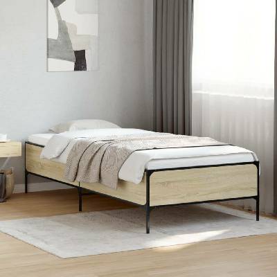 zahrada-XL 844962 Rám postele dub sonoma kompozitní dřevo a kov