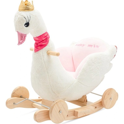 Baby Mix Hojdacia hračka s kolieskami a melódiou Labuť