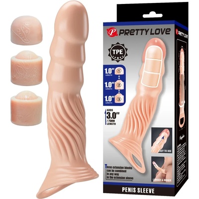 Пенис удължител с регулируема вътрешна дължина, 21см. - Penis Sleeve II (DEBRA01912)