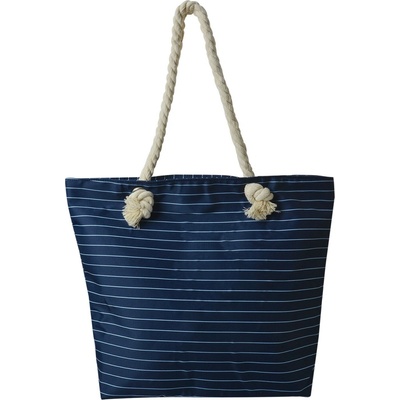 Clayre & Eef prúžkovaná plážová taška 45 * 35 cm Modro biela