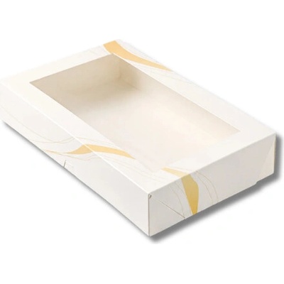 Elegantná biela krabica s okienkom Pure – laminovaná 25 x 20 x 5,5cm