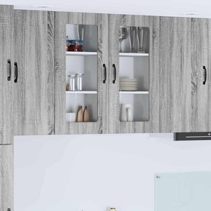 vidaXL Панел за миялна машина Kalmar 2 бр. Сив Сонома (884647)