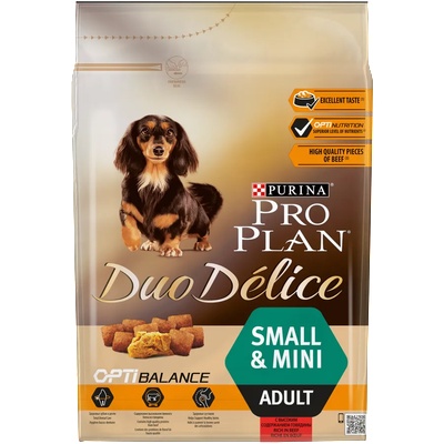 PURINA Pro Plan Duo Delice Adult Small & Mini Beef - с говеждо месо и ориз, за кучета малки породи 2.5кг