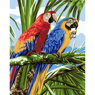 Maľovanie podľa čísiel Papagáje Ara