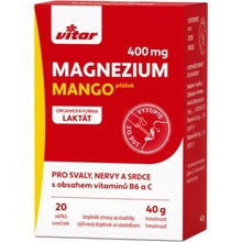 Vitar Magnézium 400 mg + vit.B6 + vit.C grep 20 x 2 g