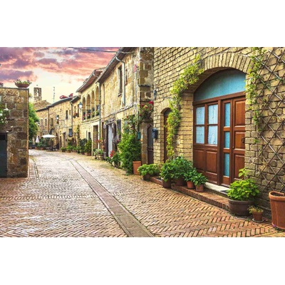 DIMEX ART Флизелинов фототапет улица, пълна с цветя 375 x 250 см