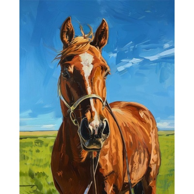 ZUTY Obrazy na stenu - RYŠAVÝ KÔŇ S UZDIČKOU Rámovanie: bez rámu a bez vypnutia plátna, Rozmer: 40x50 cm