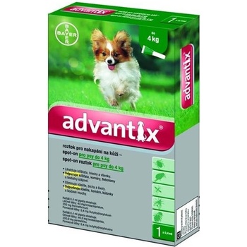 Advantix spot-on pre psy do 4 kg 1 x 0,1 ml