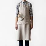 Linen Tales Бежова ленена престилка, дължина 100 cm Chef - Linen Tales (LT-APCH-1S-N)