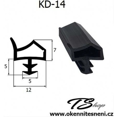 Těsnění pro dveří KD-14 Černá